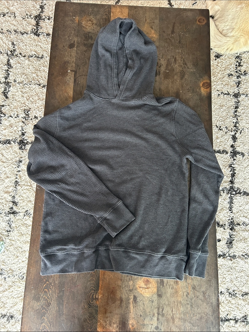 Old Navy Charcoal Gray Waffle-Knit Hoodie
